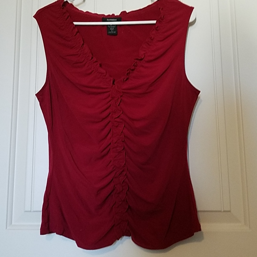 Express deep burgundy red tank top size large